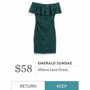 NWT Emerald Sundae Milena Lace Green Bodycon  Dress